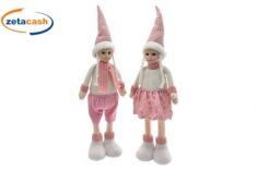 BAMBOLINA ROSA E PANNA H 37 CM 2 ASS