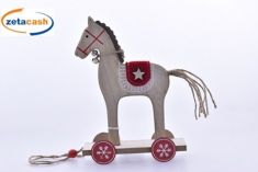 APPENDINO CAVALLO CON RUOTE H 25 CM ROSSO