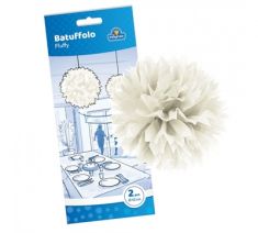 BATUFFOLO DECORATIVO IN CARTA BIANCO 2 PEZZI DIAMETRO 42