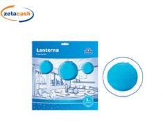 SET 3 PEZZI LANTERNE TONDE AZZURRE CM 25