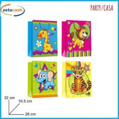 BUSTE REGALO CON DISEGNO ANIMALE CM 26 X 33