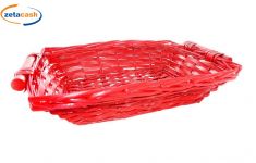 CESTO RETTANGOLARE IN VIMINI ROSSO