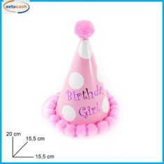 CAPPELLO POIS BIRTHDAY GIRL CARTONCINO