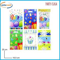 BUSTE REGALO 8 PEZZI CON FANTASIA COLORATA CM 18 X 25