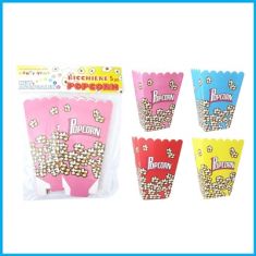 BICCHIERE POP CORN 5 PEZZI IN CARTONE 15 CM