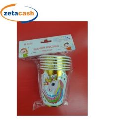 BICCHIERE UNICORNO IN CARTONCINO 6 PEZZI