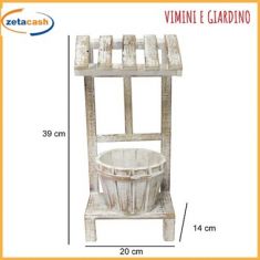 FIORIERA ROTONDA IN LEGNO CM 20 X 40