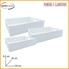 VASSOIO LEGNO BIANCO 3 PEZZI