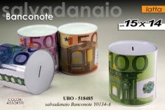 SALVADANAIO IN LATTA DIAM 14 XH 15 CM