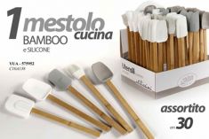 SPATOLA SILICONE CON MANICO BAMBU' CM. 30