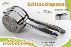 SCHIACCIA PATATE IN ACCIAIO CON MANICO
