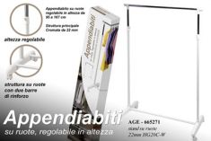 APPENDIABITI SINGOLO BIANCO H 167 CM