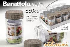 BARATTOLO VETRO CON TAPPO IN PLASTICA RATTAN 660 CC