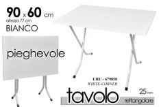 TAVOLO PIEGHEVOLE BIANCO CM 60X90