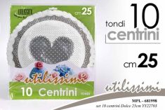 CENTRINI TONDI IN CARTA DIAM 25 CM 10 PEZZI