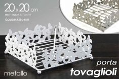 PORTA TOVAGLIOLI FERRO CON FARFALLE E CUORI