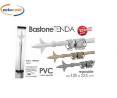 ASTA TENDA PVC FINALI E ANELLI 125-235 ESTENDIBILE CM