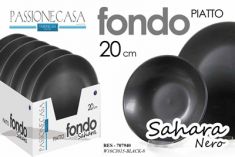 PIATTO FONDO NERO OPACO DIAM. 20