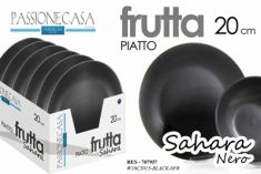 PIATTO FRUTTA NERO OPACO DIAMETRO 20 CM