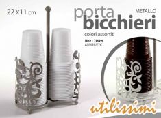 PORTABICCHIERI IN METALLO CM 22X11 CM
