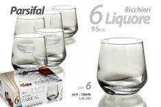 BICCHIERINI 6 PZ PARSIFAL IN VETRO TRASPARENTE