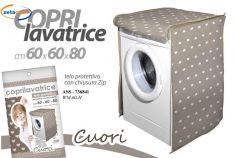 COPRILAVATRICE PER CARICA FRONTALE CON CUORI CON CHIUSURA ZIP