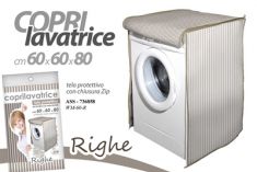 COPRI LAVATRICE CON CERNIERA FANTASIA A RIGHE