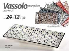 VASSOIO RETTANGOLARE IN CERAMICA CM. 24X12X1,8
