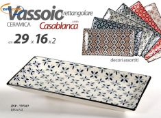 VASSOIO RETTANGOLARE IN CERAMICA CM. 29X16X2