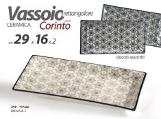 VASSOIO PORCELLANA DECORATO CM. 29X16