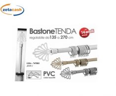 ASTA TENDA PVC FINALI E ANELLI 135-270 CM ESTENIBILE
