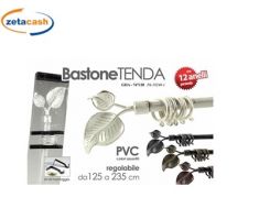 ASTA TENDA PVC FINALI E ANELLI 125-235 CM ESTENDIBILE FOGLIA