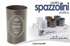 PORTA SPAZZOLINI TONDO PLASTICA CON SCRITTA HOME