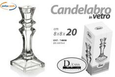 CANDELABRO IN VETRO 20 cm
