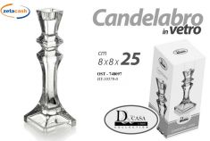 CANDELIERE IN VETRO 25 CM