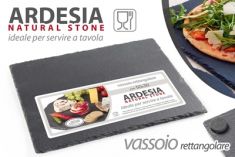 VASSOIO RETTANGOLARE IN ARDESIA NATURALE 30 x 25 CM