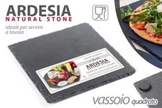 VASSOIO IN ARDESIA NERO CM 25X25