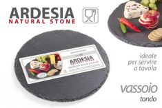 VASSOIO IN ARDESIA NERO DIAM 25 CM