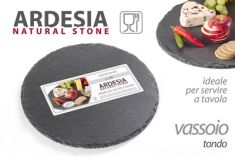 PIATTO IN ARDESIA NERO DIAM 20 CM