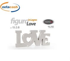 SCRITTA LOVE IN LEGNO BIANCO CM 15X2X8