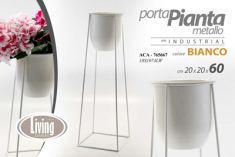 PORTAVASO FERRO CON CONTENITORE PLASTICA DIAM. 16 H. 60