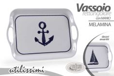 VASSOIO IN MELAMINA BIANCO LINEA MARE 36 X 26 CM
