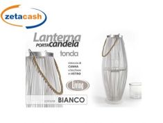 LANTERNA IN LEGNO BIANCA cm 32x32x82