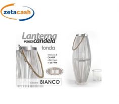 LANTERNA BIANCA IN LEGNO CM 29 X 29 X 71