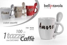 TAZZINA CAFFE' CON CUCCHIAINO IN CERAMICA