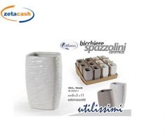BICCHIERE IN CERAMICA PORTA SPAZZOLINI 11 X 7 CM