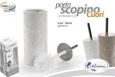 PORTA SCOPINO IN CERAMICA CON CUORI.