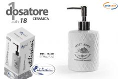 DOSATORE SAPONE IN CERAMICA BIANCO CM 16