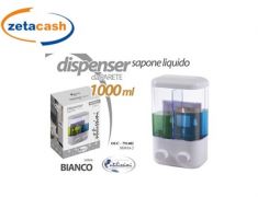 DISPENSER SAPONE LIQUIDO A DUE SCOMPARTI BIANCO 1000 ML