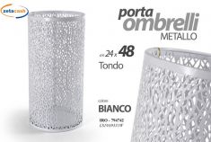 PORTAOMBRELLI IN METALLO BIANCO DIAM 24 X H 49 CM